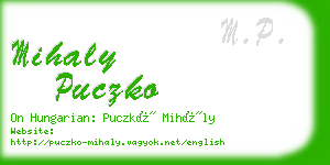 mihaly puczko business card